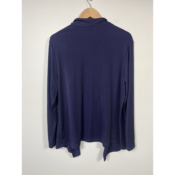Chicos Sweater Womens Size 3 Purple Easywear Cardigan Open Long Sleeve XL Slinky - Picture 6 of 8